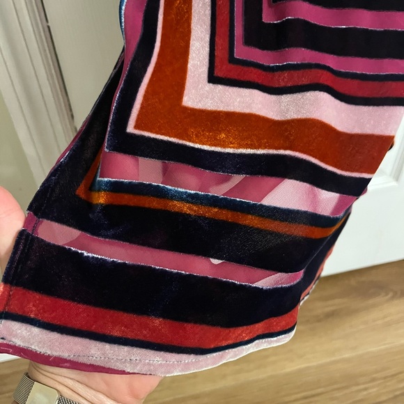 Anthropologie Tina Striped Multicolor VELVET Maxi Dress - Picture 5 of 6